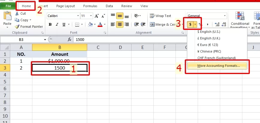 Định dạng tiền đồng trong file Exel