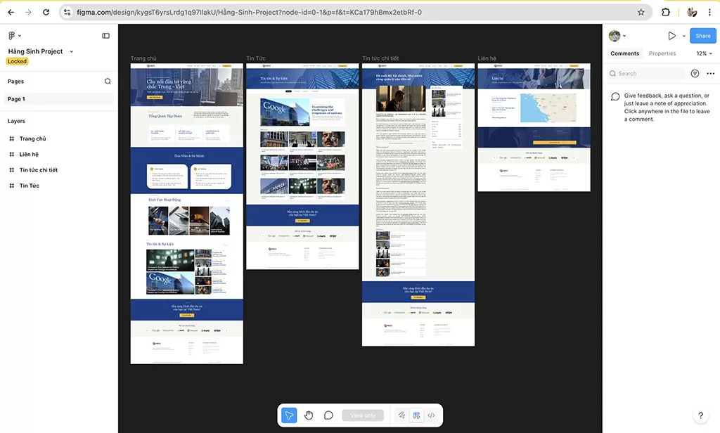 Figma design UI layout website HSGCVN